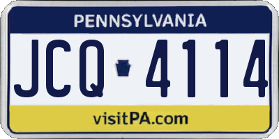 PA license plate JCQ4114