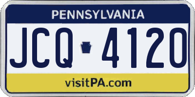 PA license plate JCQ4120