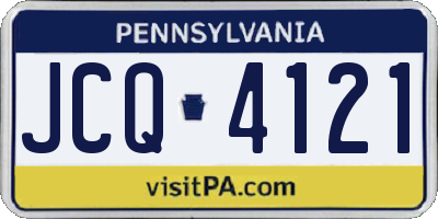 PA license plate JCQ4121
