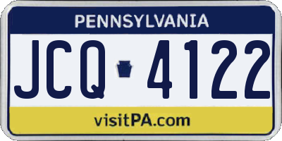 PA license plate JCQ4122