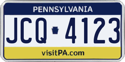 PA license plate JCQ4123