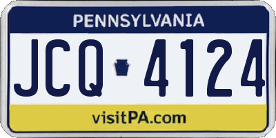 PA license plate JCQ4124