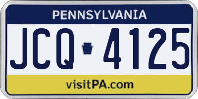 PA license plate JCQ4125