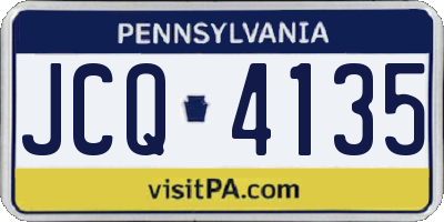 PA license plate JCQ4135