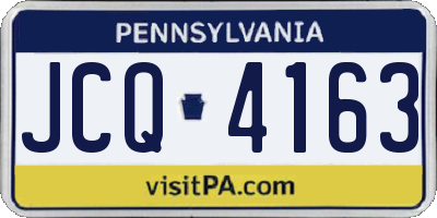 PA license plate JCQ4163