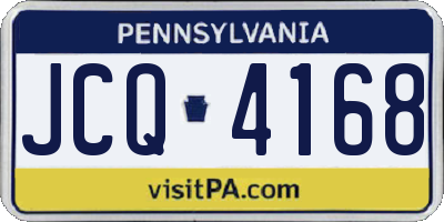 PA license plate JCQ4168