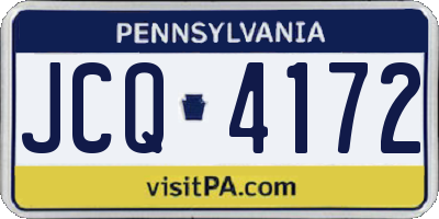 PA license plate JCQ4172