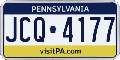 PA license plate JCQ4177