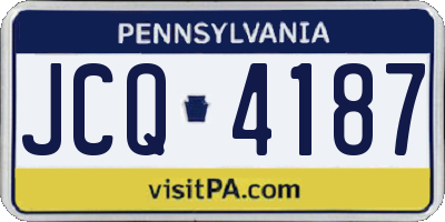 PA license plate JCQ4187