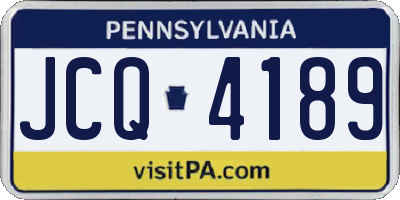 PA license plate JCQ4189