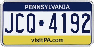 PA license plate JCQ4192