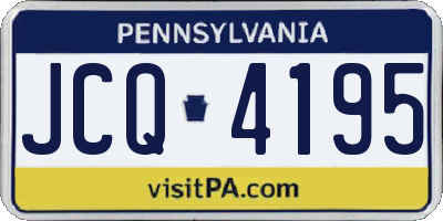 PA license plate JCQ4195