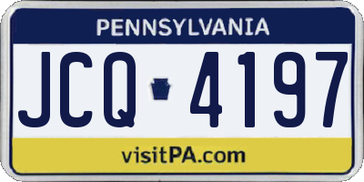 PA license plate JCQ4197
