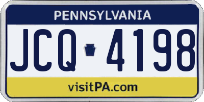PA license plate JCQ4198