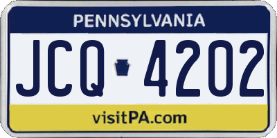 PA license plate JCQ4202