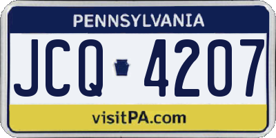 PA license plate JCQ4207