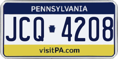PA license plate JCQ4208