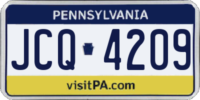 PA license plate JCQ4209