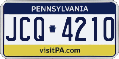 PA license plate JCQ4210
