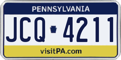 PA license plate JCQ4211