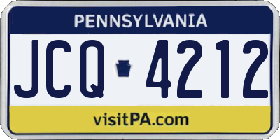 PA license plate JCQ4212