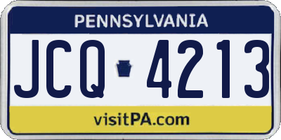 PA license plate JCQ4213