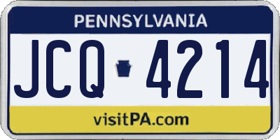 PA license plate JCQ4214