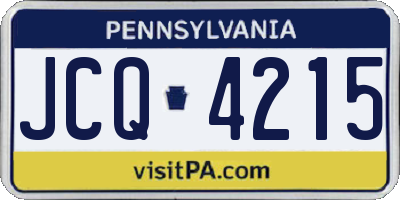 PA license plate JCQ4215