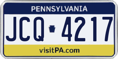 PA license plate JCQ4217
