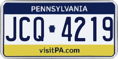 PA license plate JCQ4219