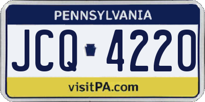 PA license plate JCQ4220