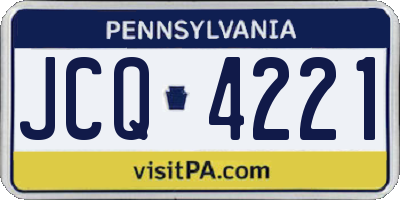 PA license plate JCQ4221