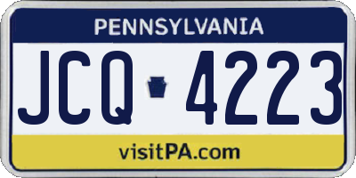 PA license plate JCQ4223