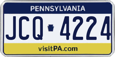 PA license plate JCQ4224