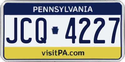 PA license plate JCQ4227