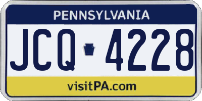 PA license plate JCQ4228