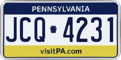 PA license plate JCQ4231