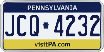 PA license plate JCQ4232