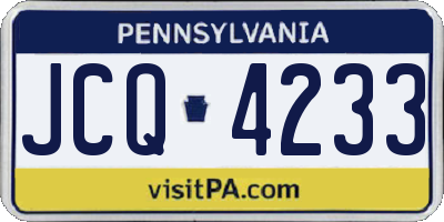 PA license plate JCQ4233