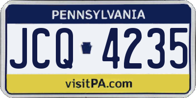 PA license plate JCQ4235
