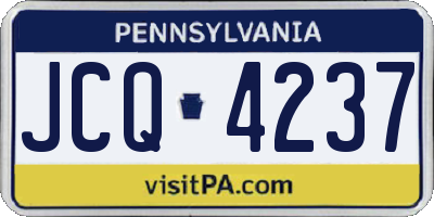 PA license plate JCQ4237