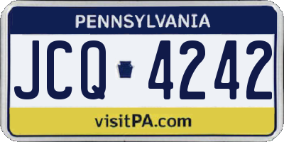 PA license plate JCQ4242