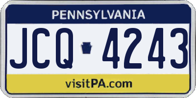 PA license plate JCQ4243
