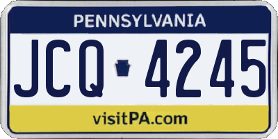 PA license plate JCQ4245