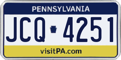 PA license plate JCQ4251
