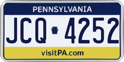 PA license plate JCQ4252