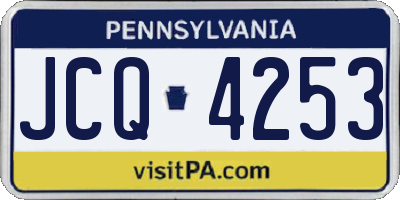PA license plate JCQ4253