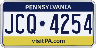 PA license plate JCQ4254