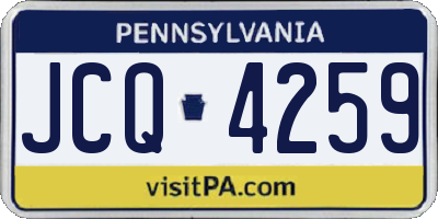 PA license plate JCQ4259