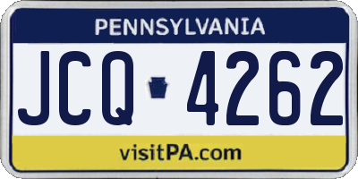 PA license plate JCQ4262